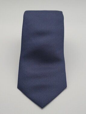 BOSS Hugo Boss 100% Silk Geometric Navy Blue Men's Tie Woven Made in Italy
